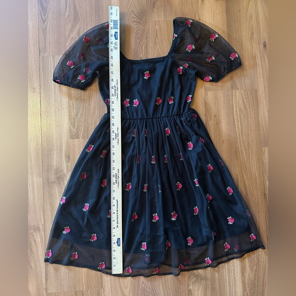 NWT Cosmic Aura Embroidered Rose πΉ Mesh Mini Dress size Small π - Picture 4 of 9